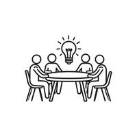 Teamwork Brainstorming Icon Creative Collaboration and Idea Generation vector