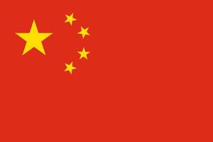 illustration of China national flag in original proportion. Realistic background vector