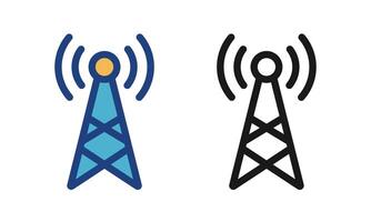 Wireless Communication Tower Icons, IT Network Communication Technology Icon. vector