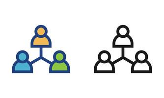 A hierarchical network diagram, IT Network Communication Technology Icon. vector