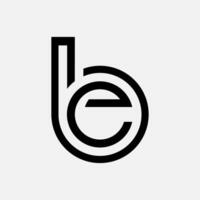 EB BE Lowercase Initial Logo Design vector