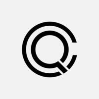 QC CQ Circle Minimal Logo Design vector
