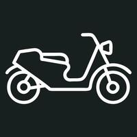 A motorcycle is shown in a line drawing on a black background vector