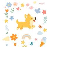 Cute dogs seamless pattern. dog pattern design in hand-drawn style. animal print vector
