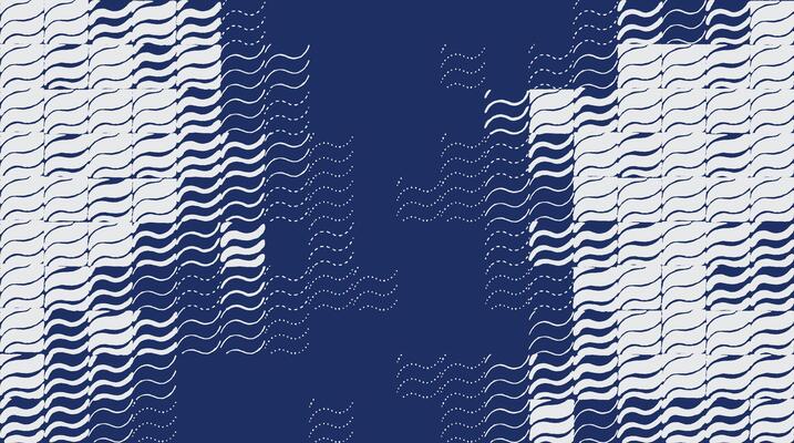 Hand drawn brush lines abstract waves and water grid motif, Japanese, ethnic wood carving, handcrafted texture background, creative nature pattern for textile, carpet, decoration