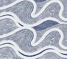 Stylized hand drawn wave lines forming a flowing, repetitive pattern. The organic curves and rhythmic contour strokes give a calming and natural visual texture, simple Japanese style background vector