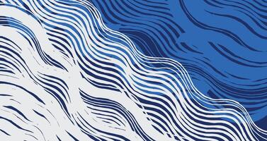 Abstract hand-drawn wave background combining layered brush strokes in varying shades of blue. Organic curves and natural rhythm create a sense of movement and depth vector