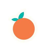 Brutalist orange circle sticker. Flat abstract shape element. Modern fun design, graphic sticker, y2k style, perfect for trendy projects and retro aesthetics. vector