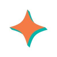 Bold brutalist abstract shape. Modern star icon with flat form and shadow. This geometric element captures the essence of brutalism, showcasing y2k style, ideal for contemporary design projects. vector