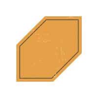 Bold abstract shape sticker. Geometric icon with grunge texture and modern appeal. This minimal element showcases brutalism style, reflecting y2k aesthetics, suitable for various creative projects. vector