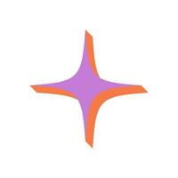 Brutalist star shape icon. Bold abstract figure with flat design. Unique geometric element with shadow, contemporary brutalism style, suitable for decoration and modern art applications. vector