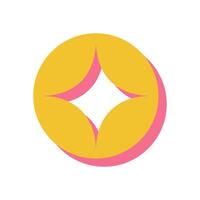 Bold Brutalist Star Icon. Abstract shape with playful elements and modern figure. Geometric icon with flat style, Y2K aesthetics, and graphic appeal, suitable for various creative projects. vector