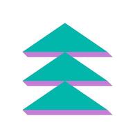 Brutalist triangle icon with bold shadow. Abstract shape as a modern element. Minimal graphic style, Y2K aesthetic, suitable for contemporary design projects. vector