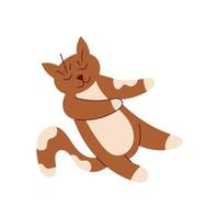 A playful cartoon cat character. This cute animal design showcases a friendly feline figure. A charming pet illustration, vibrant with colors, ideal for various contexts. Cute artwork suitable for vector