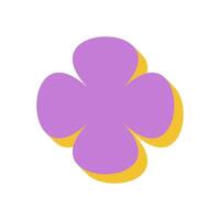 Brutalist flower icon. Abstract shape symbol with modern silhouette and shadow. Minimal design featuring bold colors, ideal for contemporary projects and graphic applications. vector
