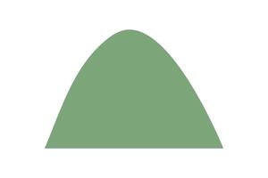 Green hill fills the frame with a calm landscape. Simple design depicts a peaceful natural environment. Flat icon represents the beauty of nature in minimalist context, suitable for various usages. vector