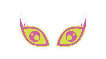 Y2K playful eyes sticker. Cute symbol of abstract design. Retro aesthetic, modern icon, trendy decoration. Perfect for streetwear, nostalgic 90s vibes, or bold artistic projects. vector