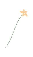 A flower in a simple style evokes a sense of beauty. This art piece showcases plant with delicate blossom. It features an elegant character representing nature, digital art, and creativity, ideal for vector