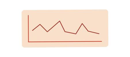 This simple flat chart displays trend data in a graph format. Trend visualization captures key data points effectively. Ideal for educational purposes, presentations, or business reporting. vector