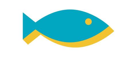 Bold abstract fish icon. Modern flat shape symbol with brutalist style. Unique graphic element, simple form, minimalist design. Perfect for contemporary projects and retro artwork. vector