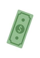 Flat cash dollar bill. Graphic representation of currency. Money concept, visual style, potential usage in finance or business applications. vector