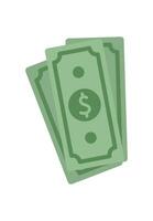 Cash bill. Flat representation of dollar currency. Money concept, graphic style, potential for payment usage. vector
