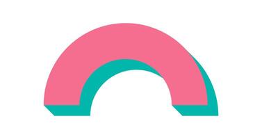Bold abstract brutalist sticker. Modern geometric shape icon creates a striking visual impact. Flat design element casts a unique shadow, enhancing the contemporary aesthetic, ideal for trendy vector
