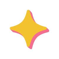 Bold brutalist star shape. Abstract icon with flat figure and graphic element. This unique symbol casts intriguing shadows, ideal for modern design projects and y2k aesthetic themes. vector
