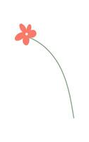 Flat flower blossom presents a simple yet elegant design. Smooth petals create a charming floral illustration. Nature concept, colorful presentation, ideal for various decorative uses. vector