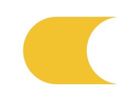 Modern abstract curve icon. Minimal shape element in flat design. Bold symbol of contemporary brutalism, y2k style, and graphic form. Ideal for creative projects, tech themes, or artistic vector