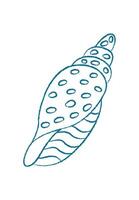 Chalk style seashell. Crayon seashell shape. Underwater aquatic creature, marine flora, doodle texture, summer theme, potential for decorative use. vector