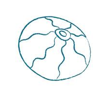 Chalk seashell icon. Doodle of a marine creature. Underwater life, ocean context, flat style, perfect for summer projects. vector
