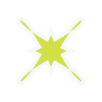 Bold Y2K star sticker. Abstract symbol of retro aesthetics. Geometric shape with modern vibe, perfect for streetwear decoration or 90s projects. vector