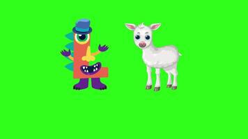 Colorful animation of the letter L and a lamb on a vibrant green background, emphasizing learning and fun video
