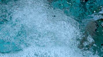 Close-up view of water bubbles and movement video