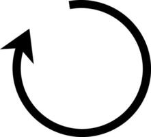Black reload icon with arrow vector