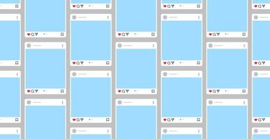 Blank Instagram carousel post mockup template with white interface vector