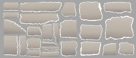 Collection of worn retro collages, torn paper vector