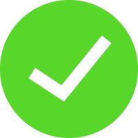 White check mark on green circle vector