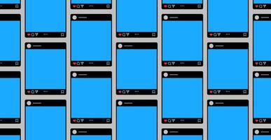 Blank Instagram carousel post mockup template with black interface vector
