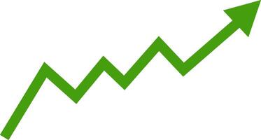 Dynamic green arrow chart vector