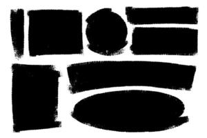 Brush strokes . Set of text boxes. Paintbrush collection. Grunge d shapes as graphic elements. Dirty texture banners. vector