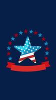 Patriotic star and fireworks animation with vibrant colors and smooth transitions celebrating Independence Day video