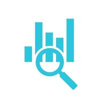 Track Market performance. Isolated on white background. From blue icon set vector