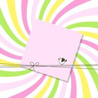 Cute Note Paper with Copy Space, Radial swirl abstract lines vector