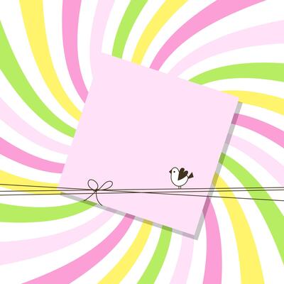 Cute Note Paper with Copy Space, Radial swirl abstract lines