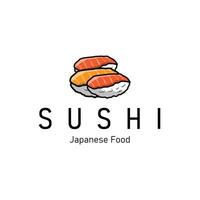 Sushi logo design as a typical Japanese food with authentic and delicious taste, simple template illustration vector