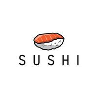 Sushi logo design as a typical Japanese food with an authentic and delicious taste, template illustration vector