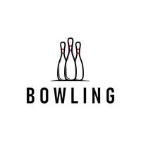 sport branch with bowling logo, simple minimalist black silhouette with bowling ball and pins, cool as illustration template vector
