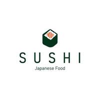 Sushi logo design as a typical Japanese food an authentic and delicious taste, simple template illustration vector